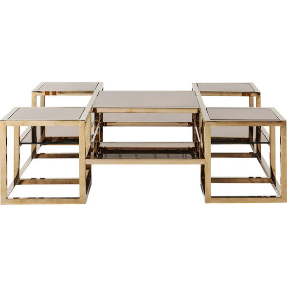 Coffee Table Steps Gold 120x120cm