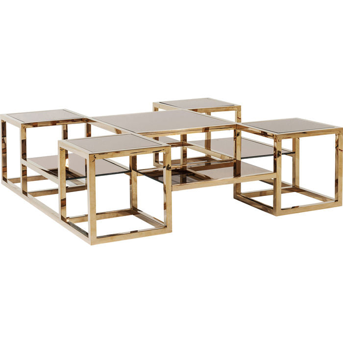 Coffee Table Steps Gold 120x120cm