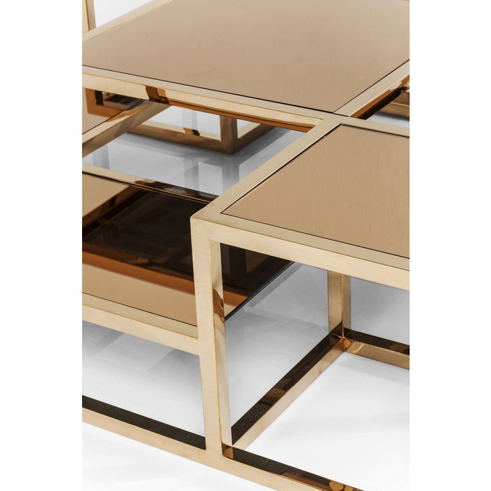 Coffee Table Steps Gold 120x120cm