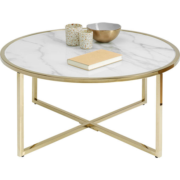 Coffee Table West Beach Brass Ø80cm