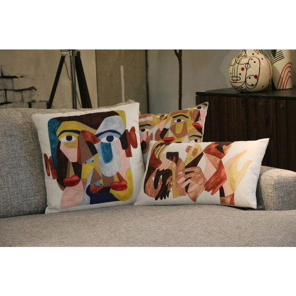 Cushion Artistic Faces 45x45cm