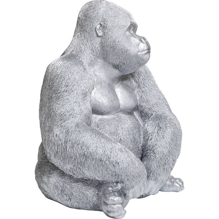 Deco Figure Monkey Gorilla Side XL Silver Matt - JULIA VENCE STORE