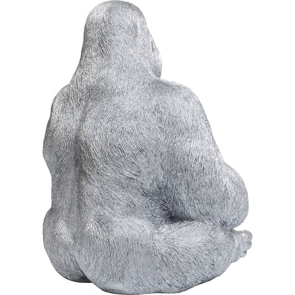 Deco Figure Monkey Gorilla Side XL Silver Matt