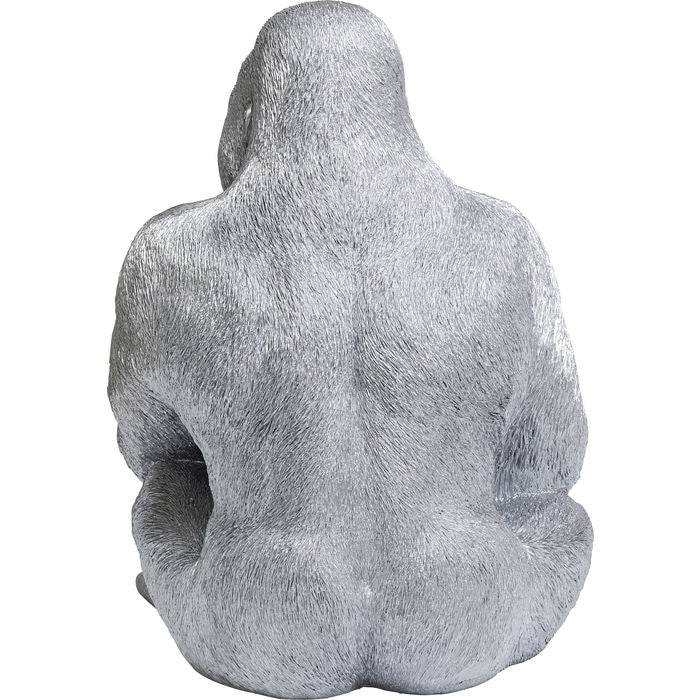 Deco Figure Monkey Gorilla Side XL Silver Matt - JULIA VENCE STORE