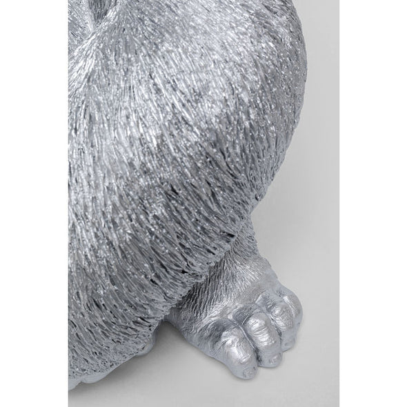 Deco Figure Monkey Gorilla Side XL Silver Matt