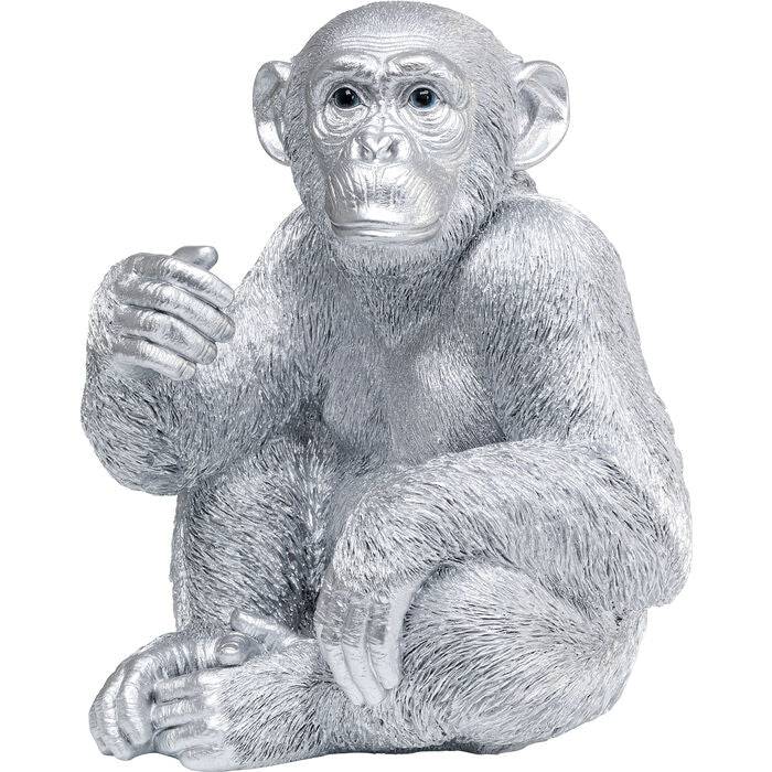 Deco Figurine Baby Ape Silver 53cm