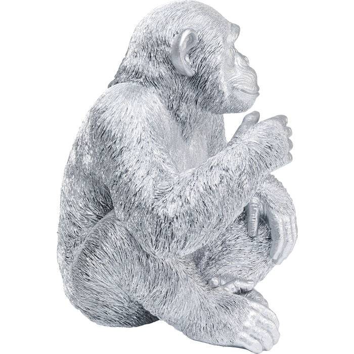 Deco Figurine Baby Ape Silver 53cm