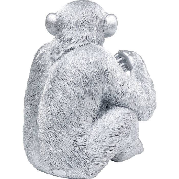 Deco Figurine Baby Ape Silver 53cm