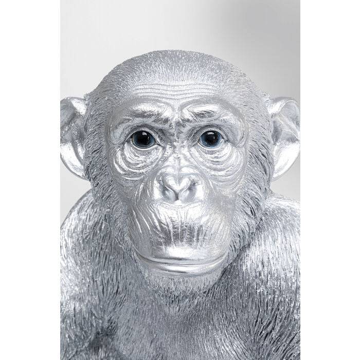 Deco Figurine Baby Ape Silver 53cm