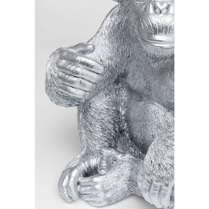 Deco Figurine Baby Ape Silver 53cm