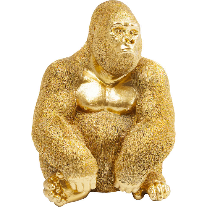 Deco Figurine Monkey Gorilla Side Medium Gold