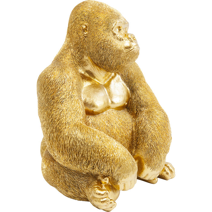 Deco Figurine Monkey Gorilla Side Medium Gold