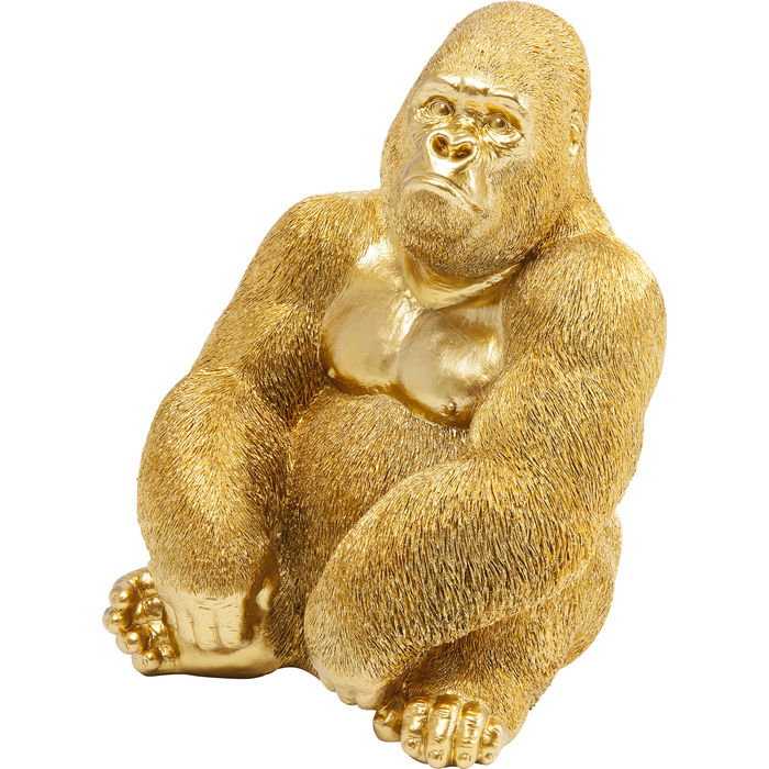 Deco Figurine Monkey Gorilla Side Medium Gold