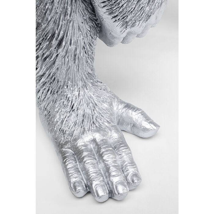 Deco Figurine Playing Ape Silver 50