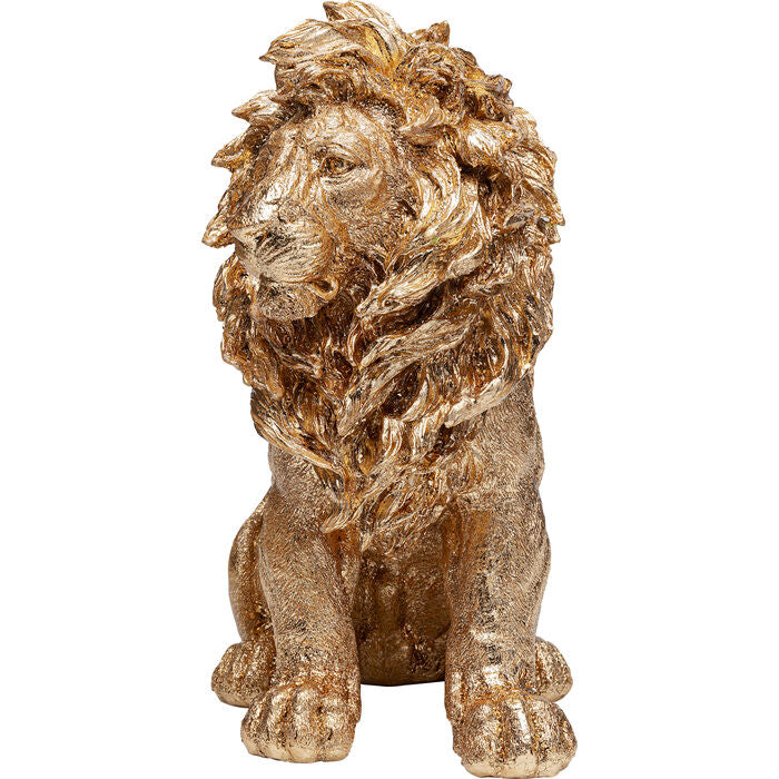 Deco Figurine Sitting Lion Gold 42cm