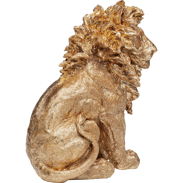 Deco Figurine Sitting Lion Gold 42cm