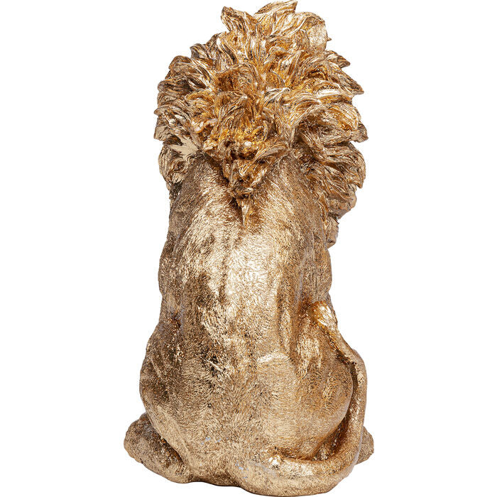 Deco Figurine Sitting Lion Gold 42cm