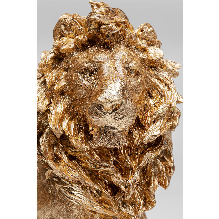 Deco Figurine Sitting Lion Gold 42cm