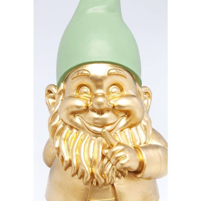 Deco Figurine Zwerg Standing Gold Green 42cm - JULIA VENCE STORE