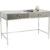 Stainless Steel Grey Glass Desk 