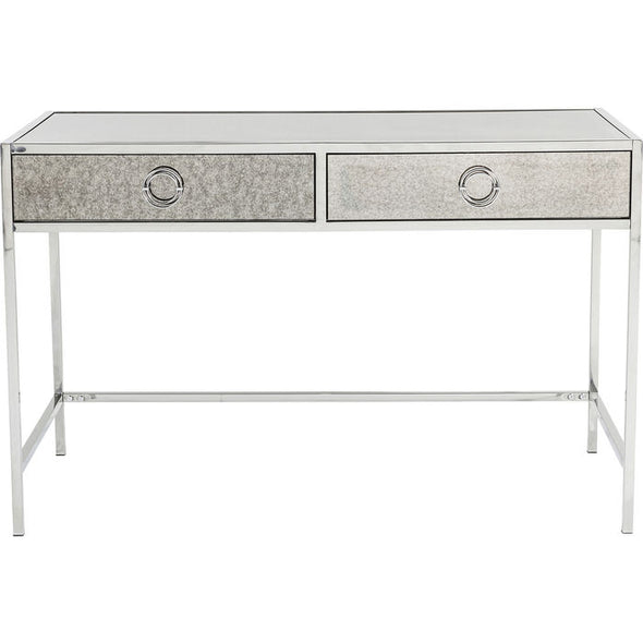 Stainless Steel Grey Glass Desk 