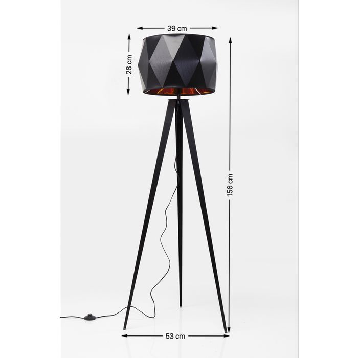 Floor Lamp Stright Tripod Matt Black