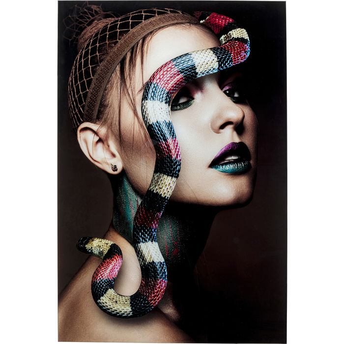 Glass Picture Snake Girl 80x120