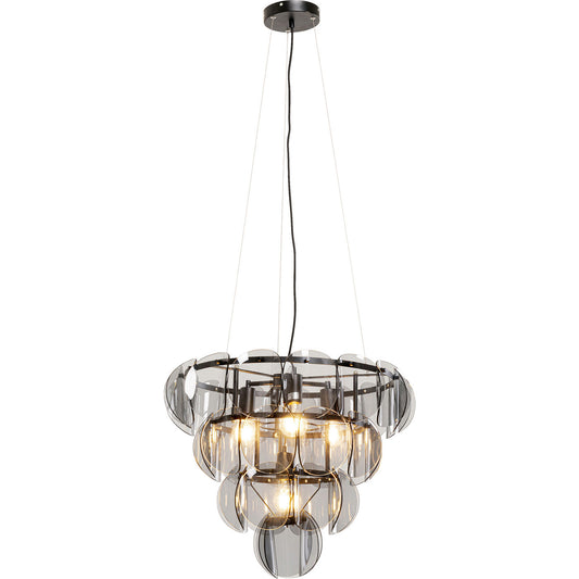 Pendant Lamp Mariposa Three Circle Black Smoke