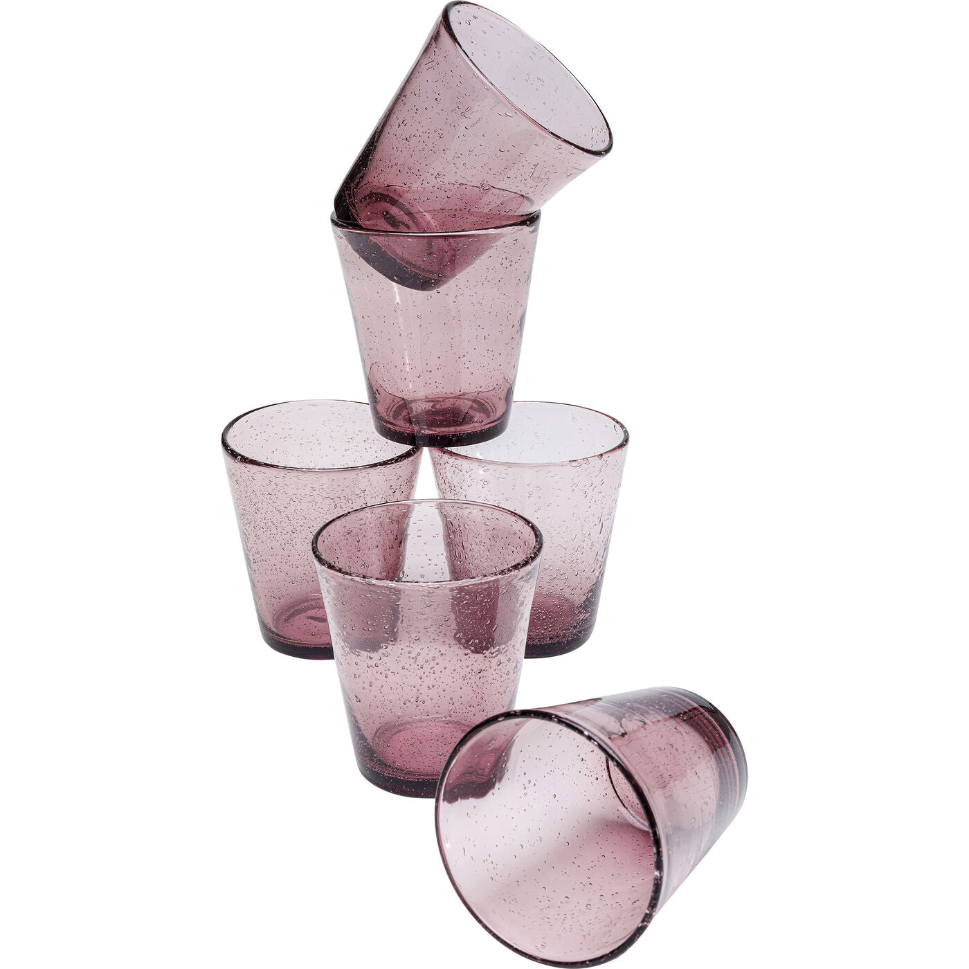 Glass Set Bubble Mauve (6/part)