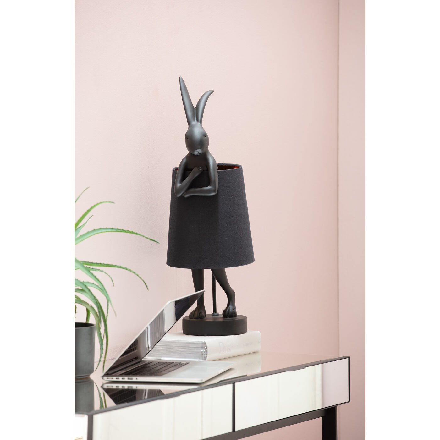 Table Lamp Animal Rabbit Matt Black 68cm