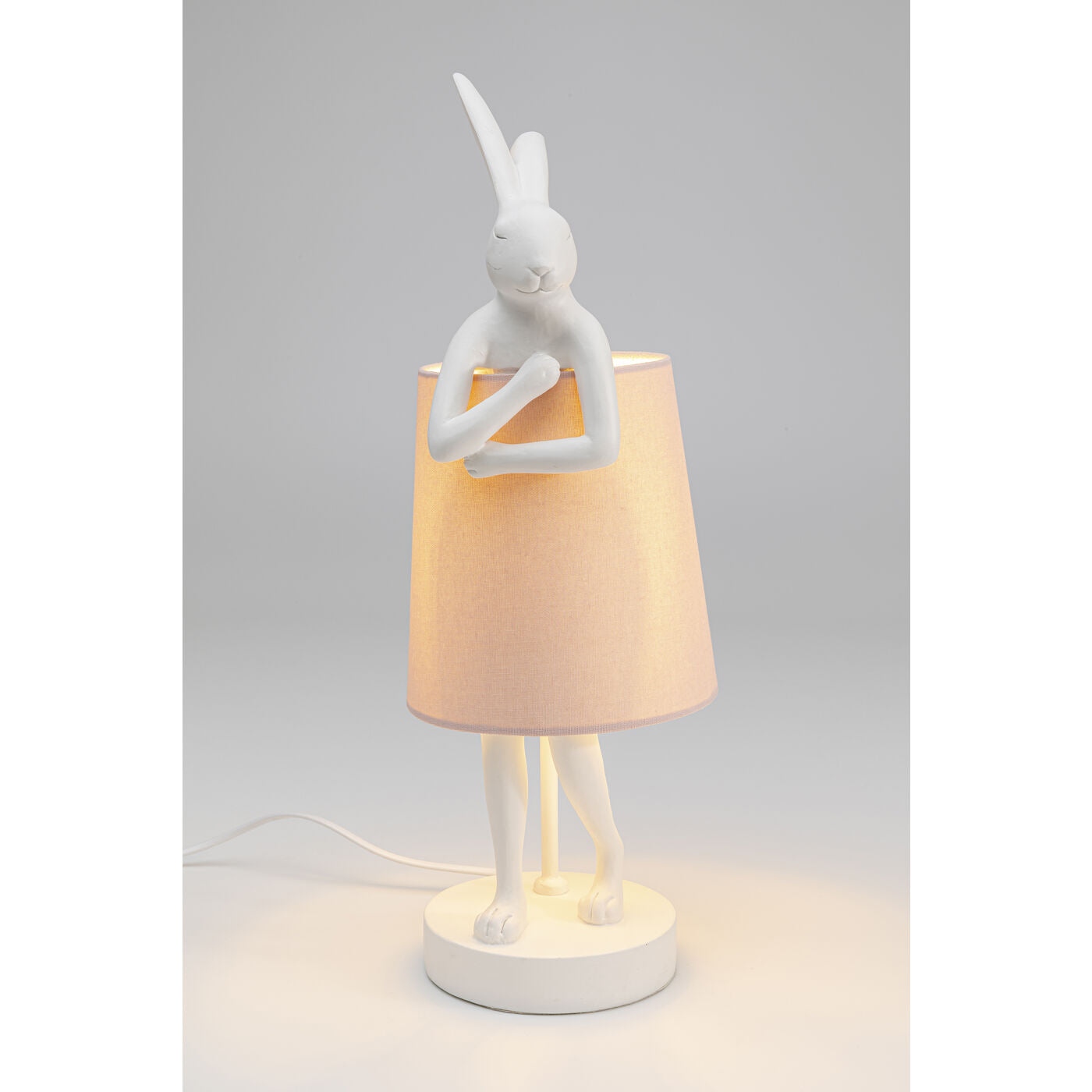 Table Lamp Animal Rabbit White/Rose 50cm