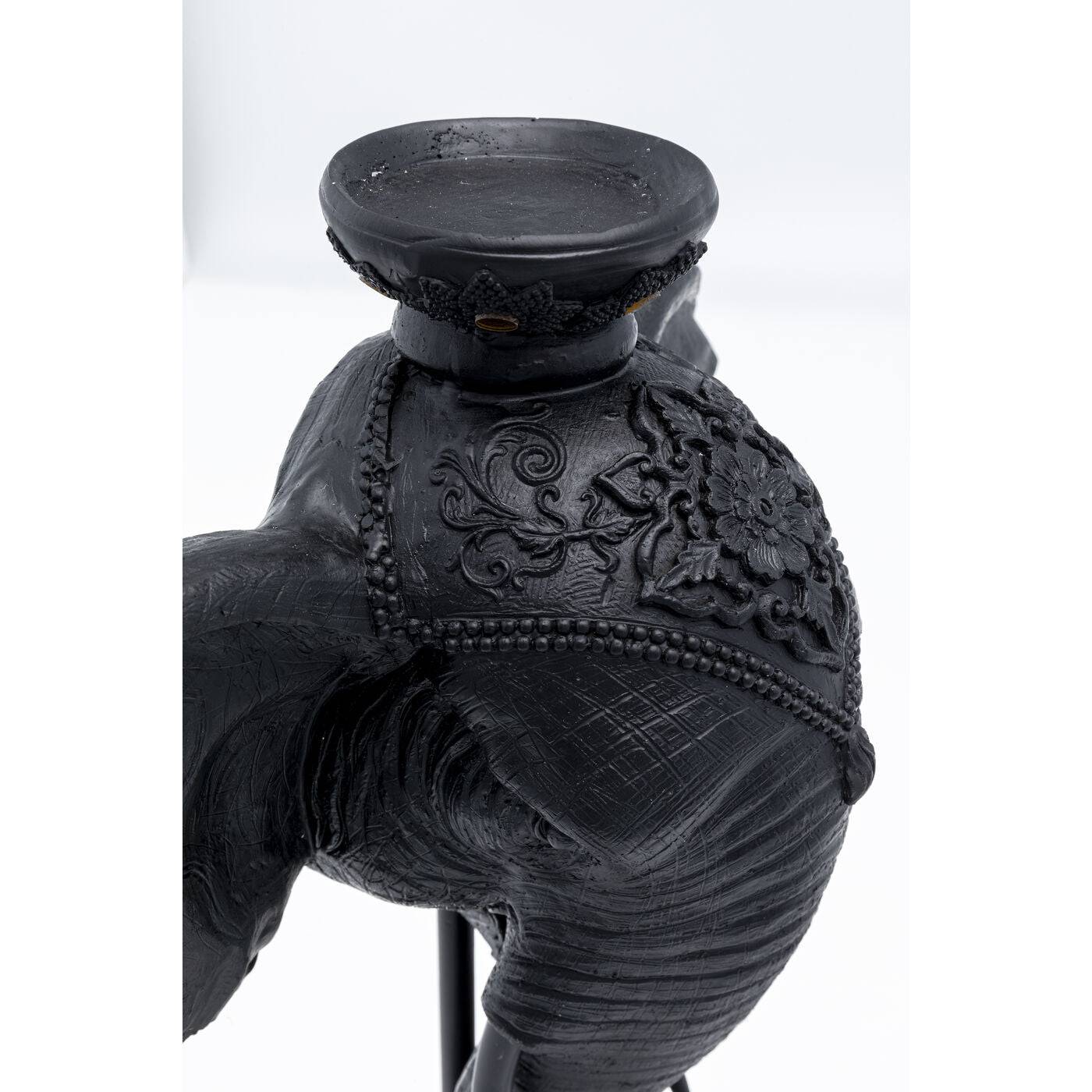 Candle Holder Elephant Head Black 49cm