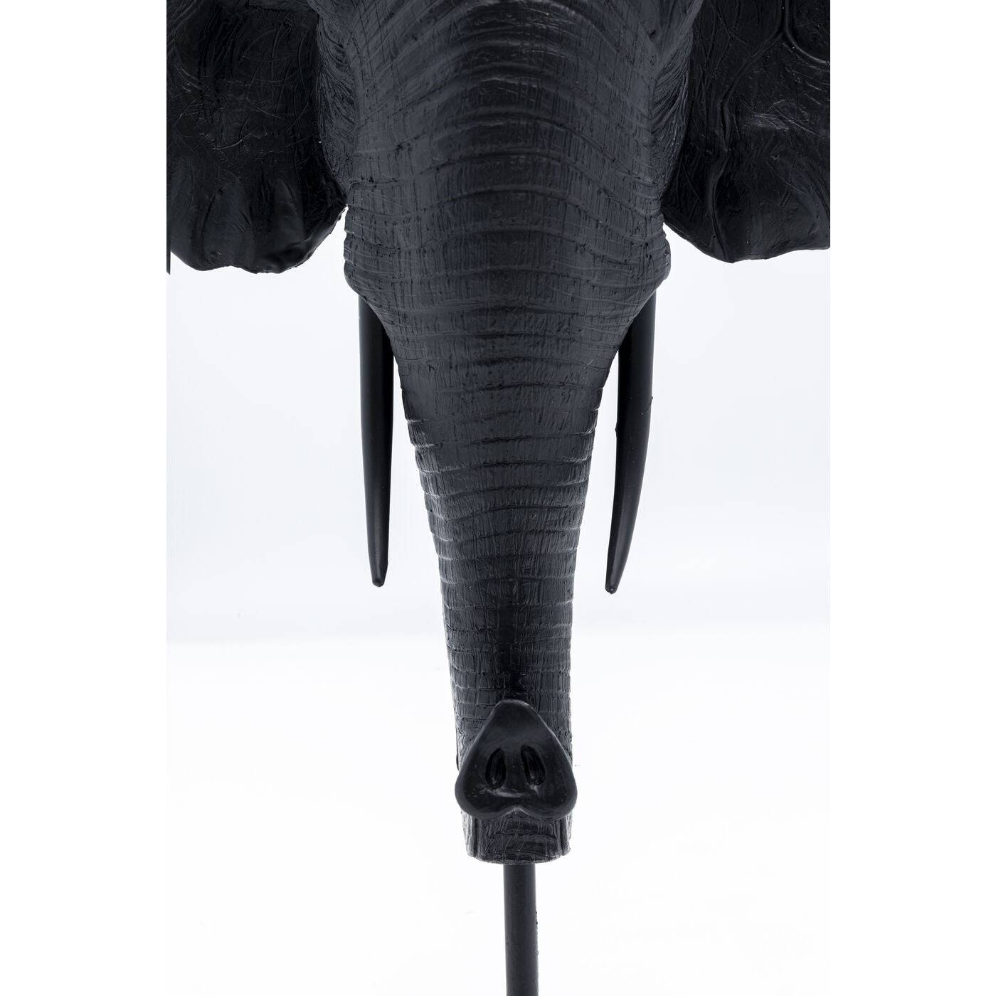 Candle Holder Elephant Head Black 49cm