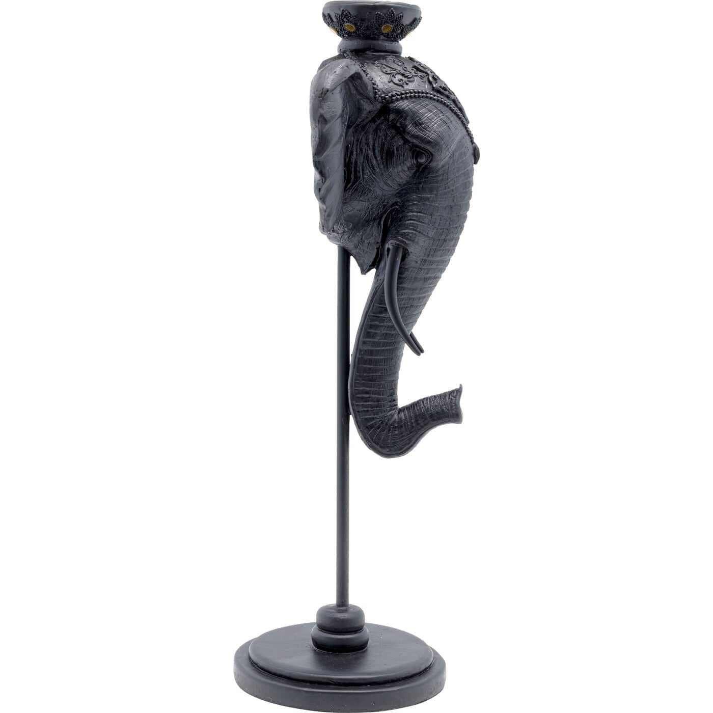 Candle Holder Elephant Head Black 49cm