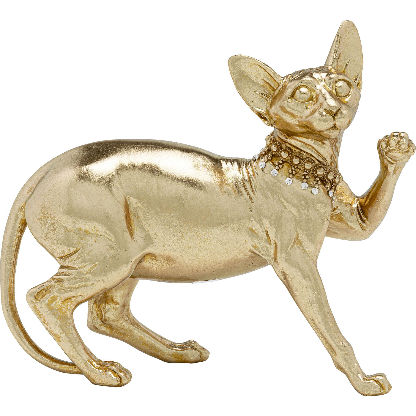 Deco Figurine Standing Cat Audrey Gold 29cm