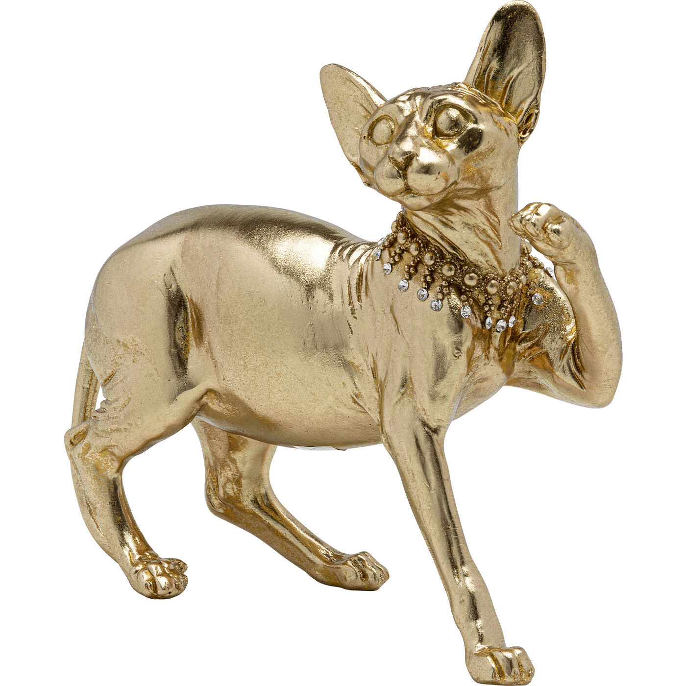 Deco Figurine Standing Cat Audrey Gold 29cm