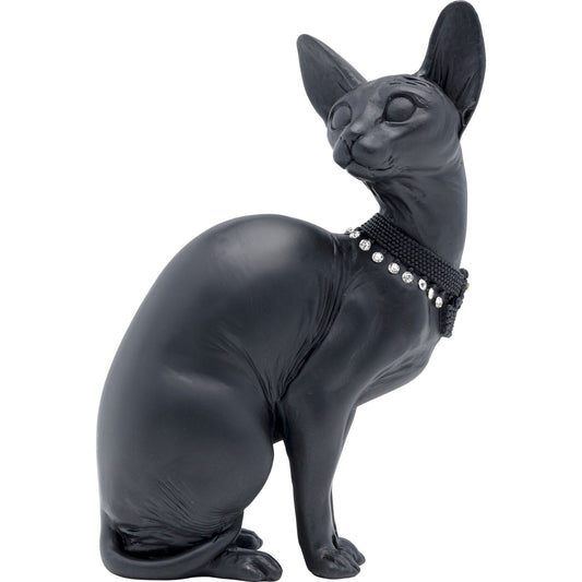 Deco Figurine Sitting Cat Audrey Black 27cm