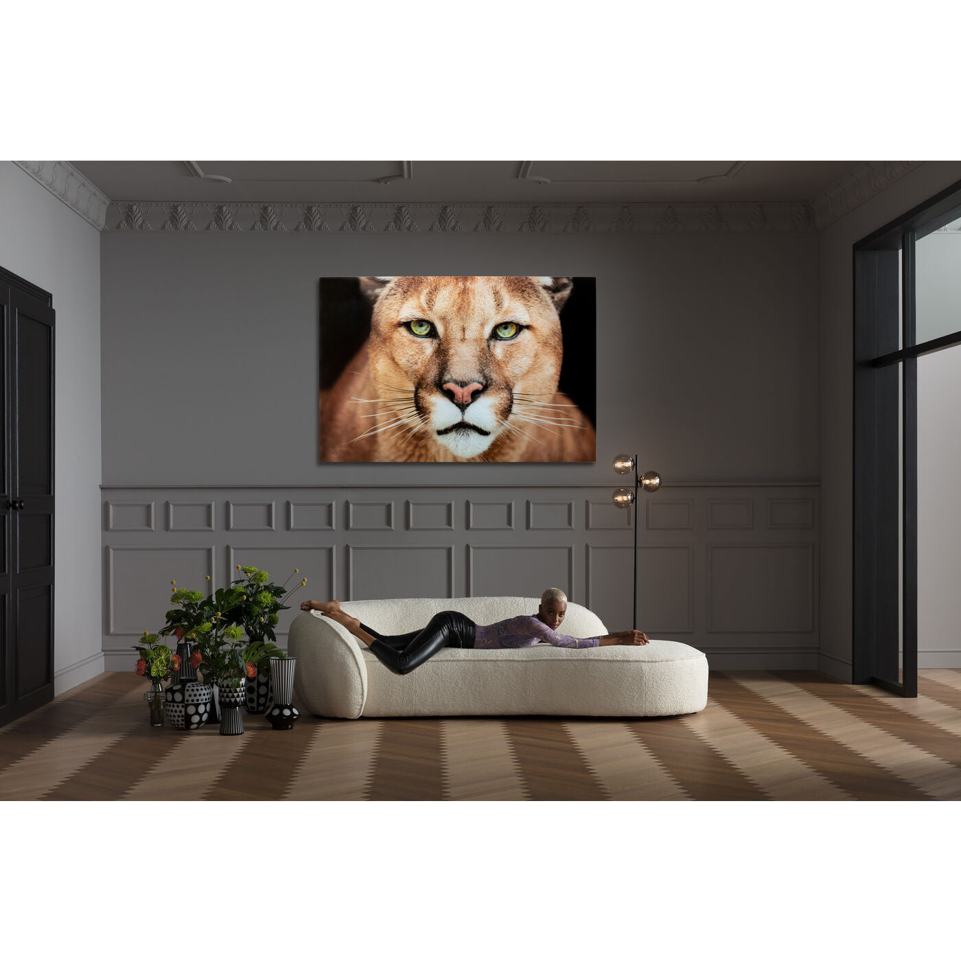 Glass Picture Lioness 150x100cm