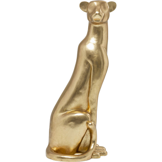 Deco Figurine Sitting Leopard Gold 150cm