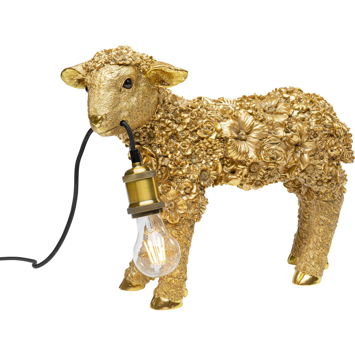 Table Lamp Animal Flower Sheep Gold 36cm