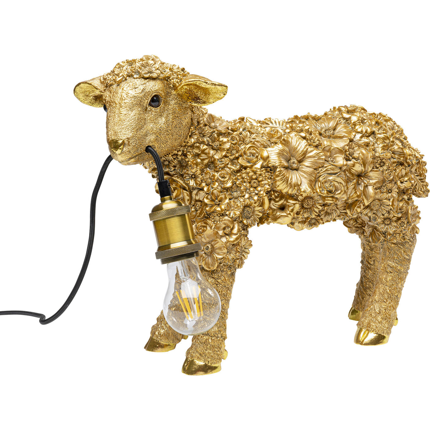 Table Lamp Animal Flower Sheep Gold 36cm