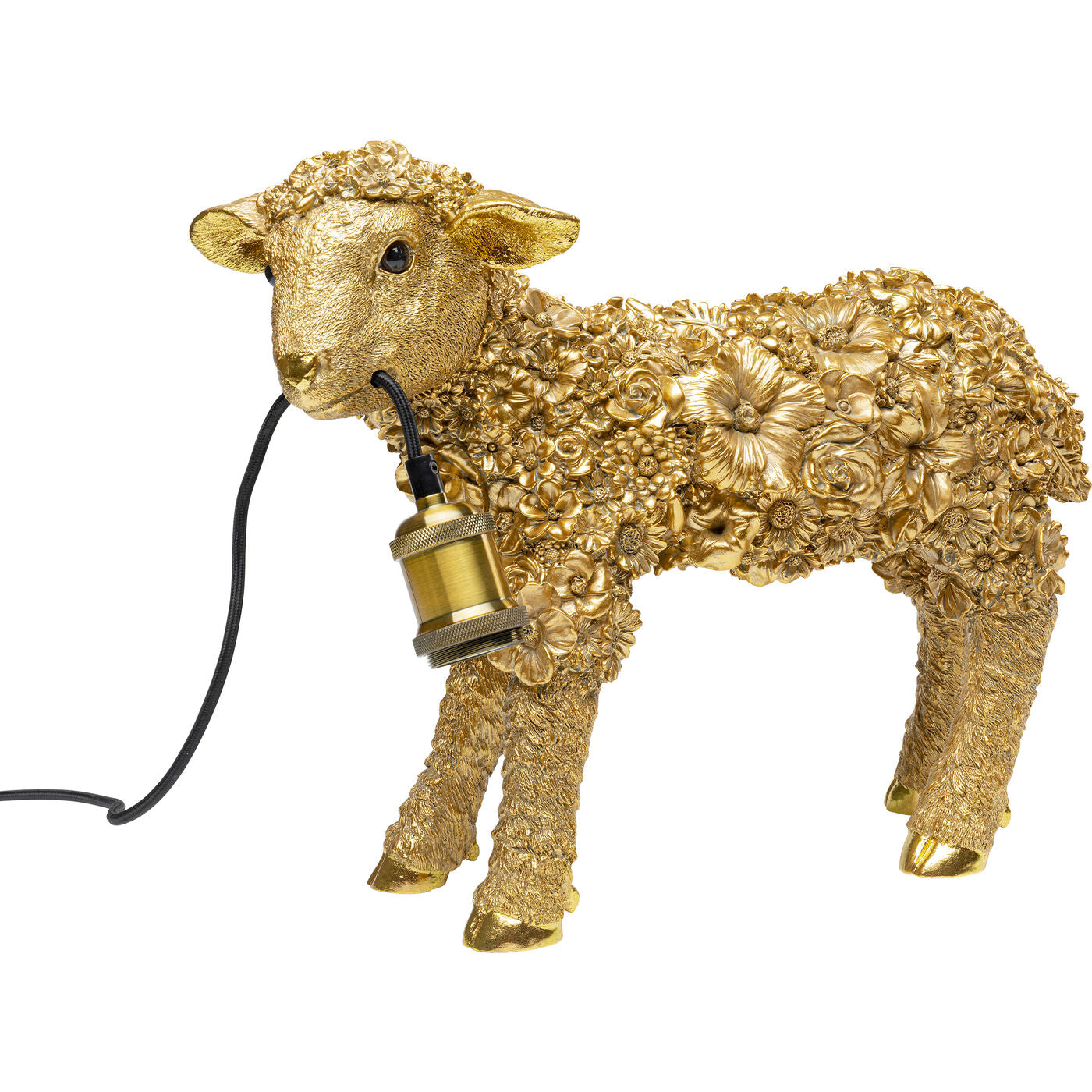 Table Lamp Animal Flower Sheep Gold 36cm