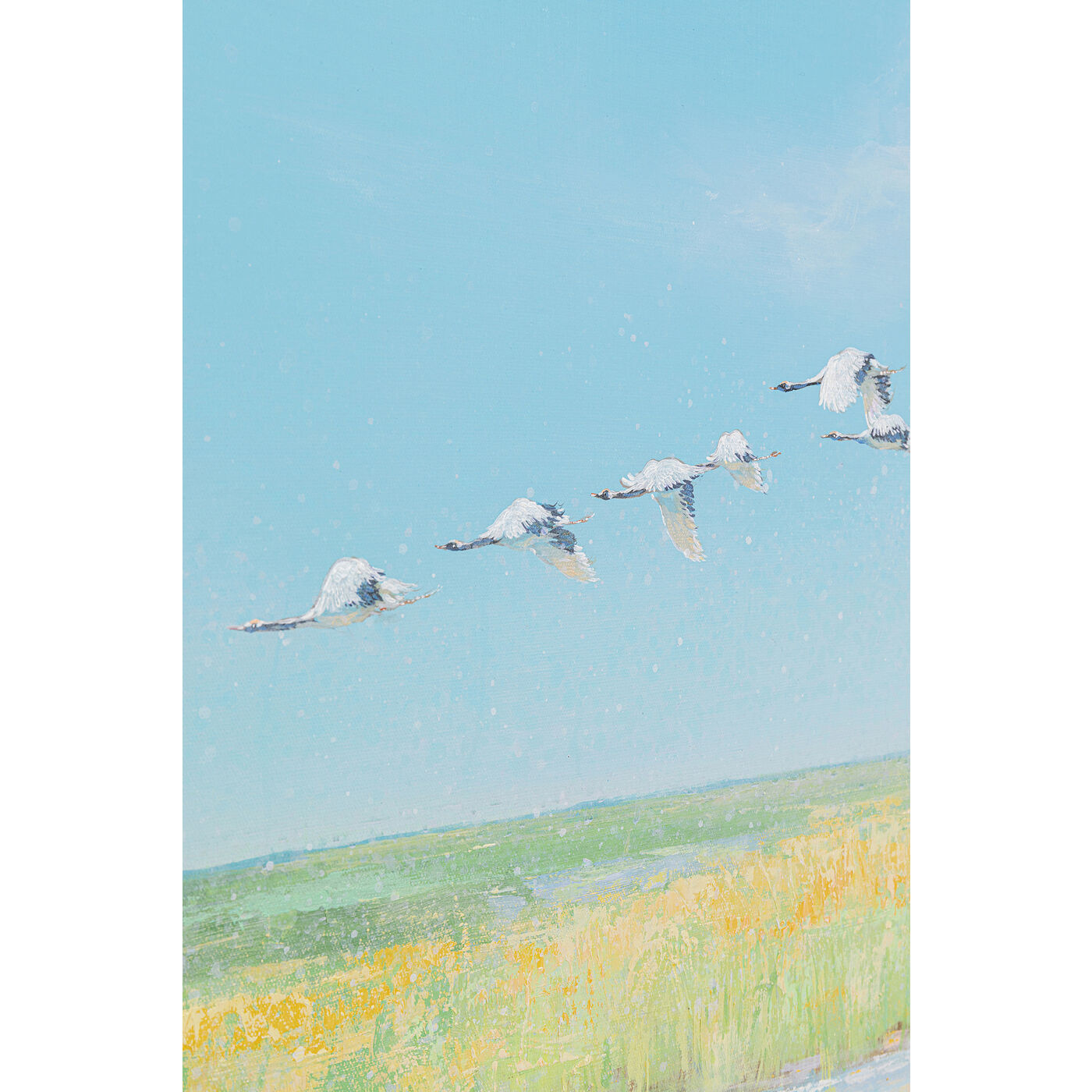 Framed Picture Flying Birds 120x120cm