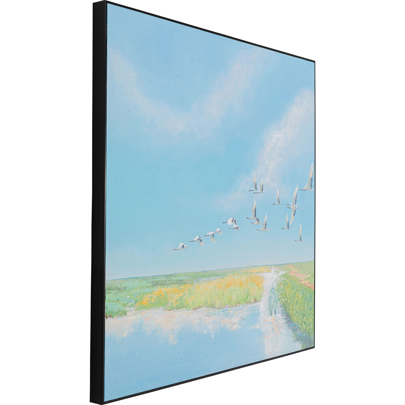 Framed Picture Flying Birds 120x120cm