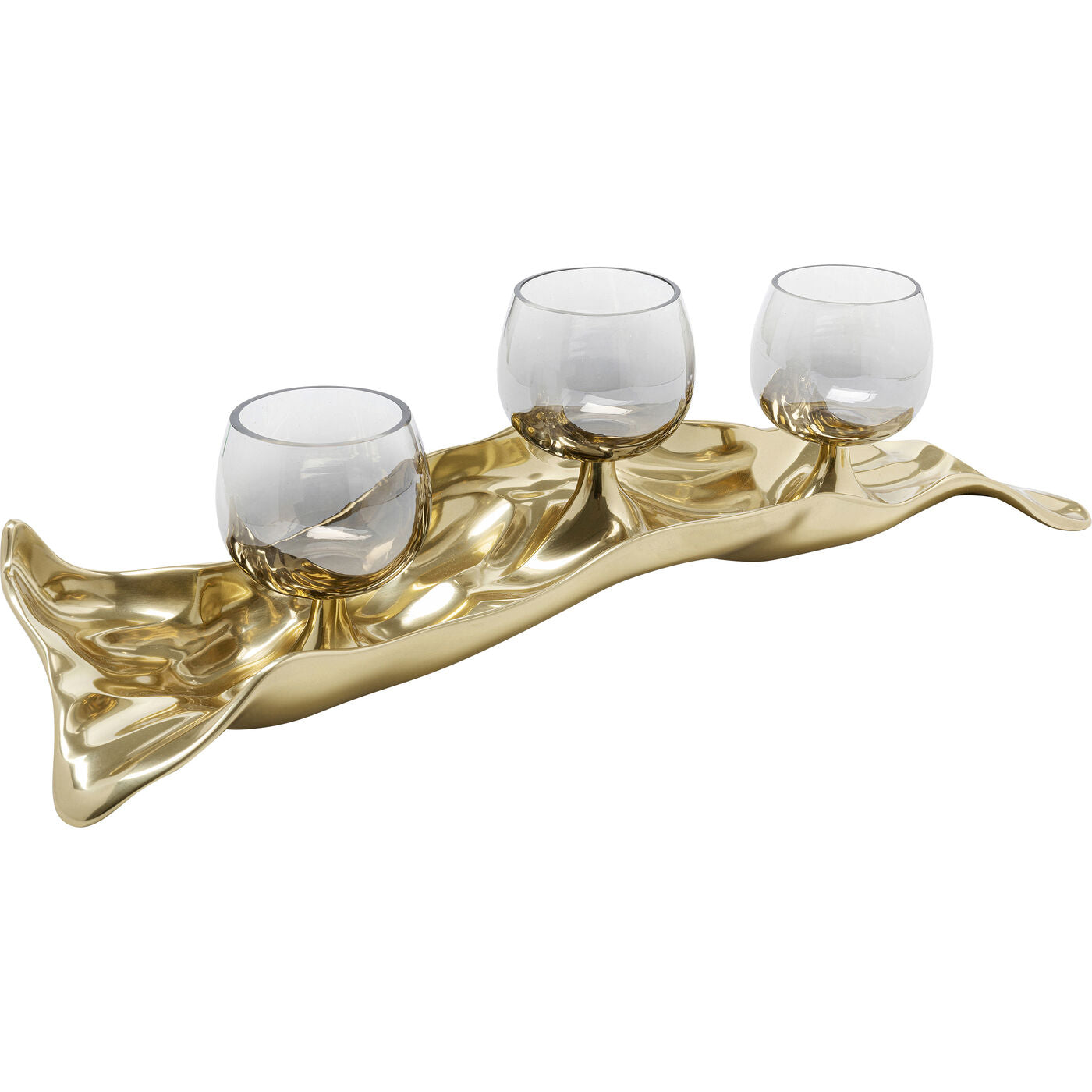 Tealight Holder 3 Jade Gold (4/part)