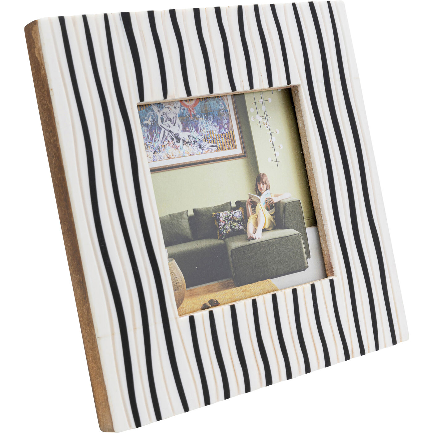 Picture Frame Black Stripes 10x10cm