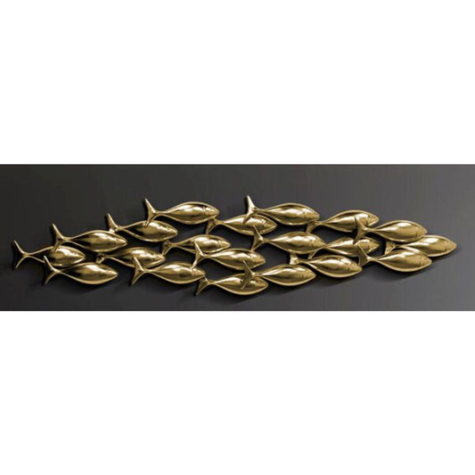 Wall Object School of Tuna Gold 181x41cm