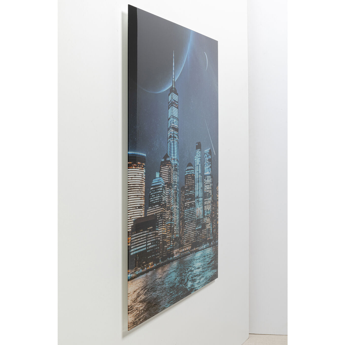 Glass Picture Night Skyline 90x120cm