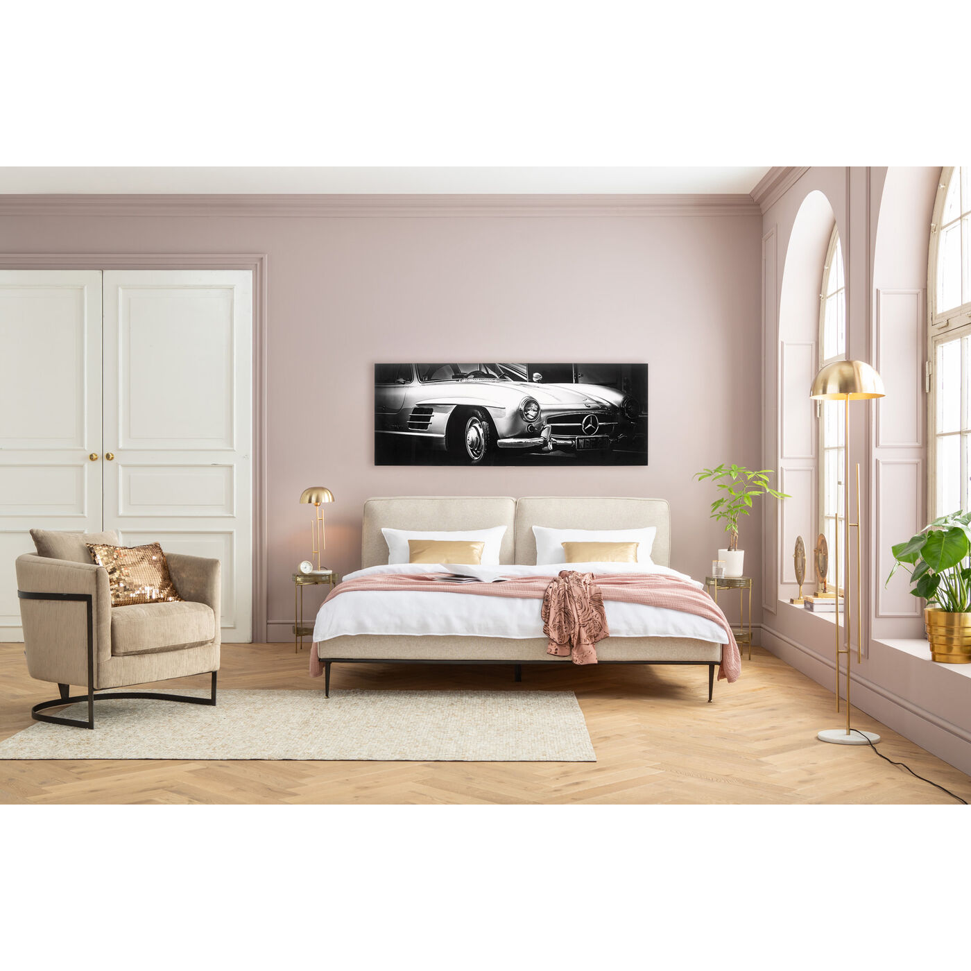 Glass Picture Classic Car 160x60cm