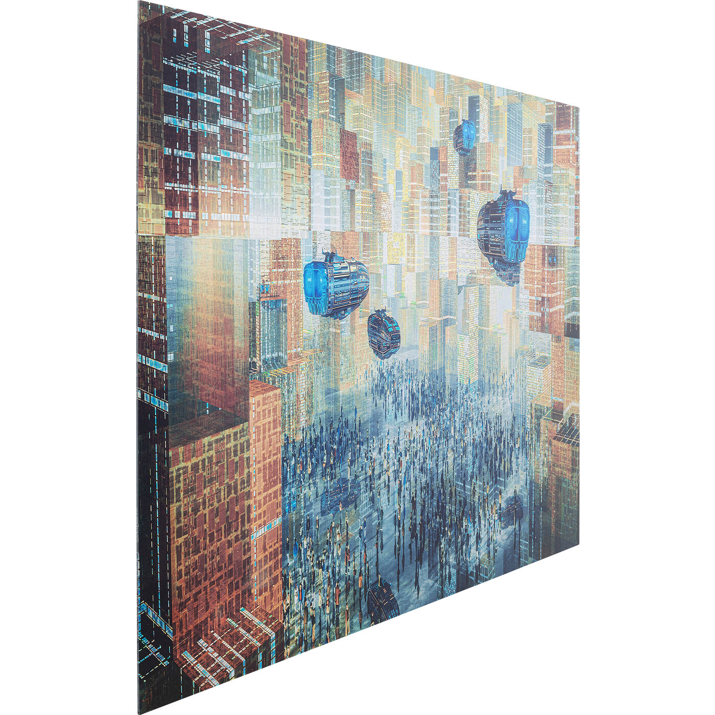 Glass Picture 3D Future City 150x100cm